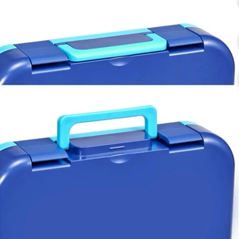 Your Zone Blue Bento Lunch Box with Utensils Condiment Container Dishwasher Safe